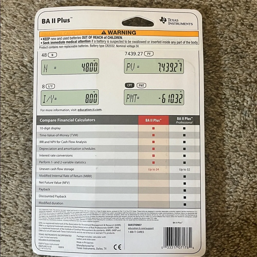 Texas Instruments BA II Plus in Black and Gray - Picture 3 of 3